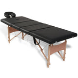 Vidaxl Faltbare Massage Tabelle 4 Zonen mit Holzrahmen (schwarz)