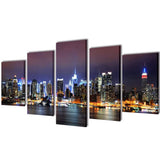 Vidaxl Leinwand Wanddruck Set Buntes New York Skyline 100 x 50 cm