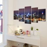 Vidaxl Leinwand Wanddruck Set Buntes New York Skyline 100 x 50 cm