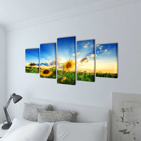 Vidaxl Leinwand Wanddruck Druck Sonnenblume 200 x 100 cm