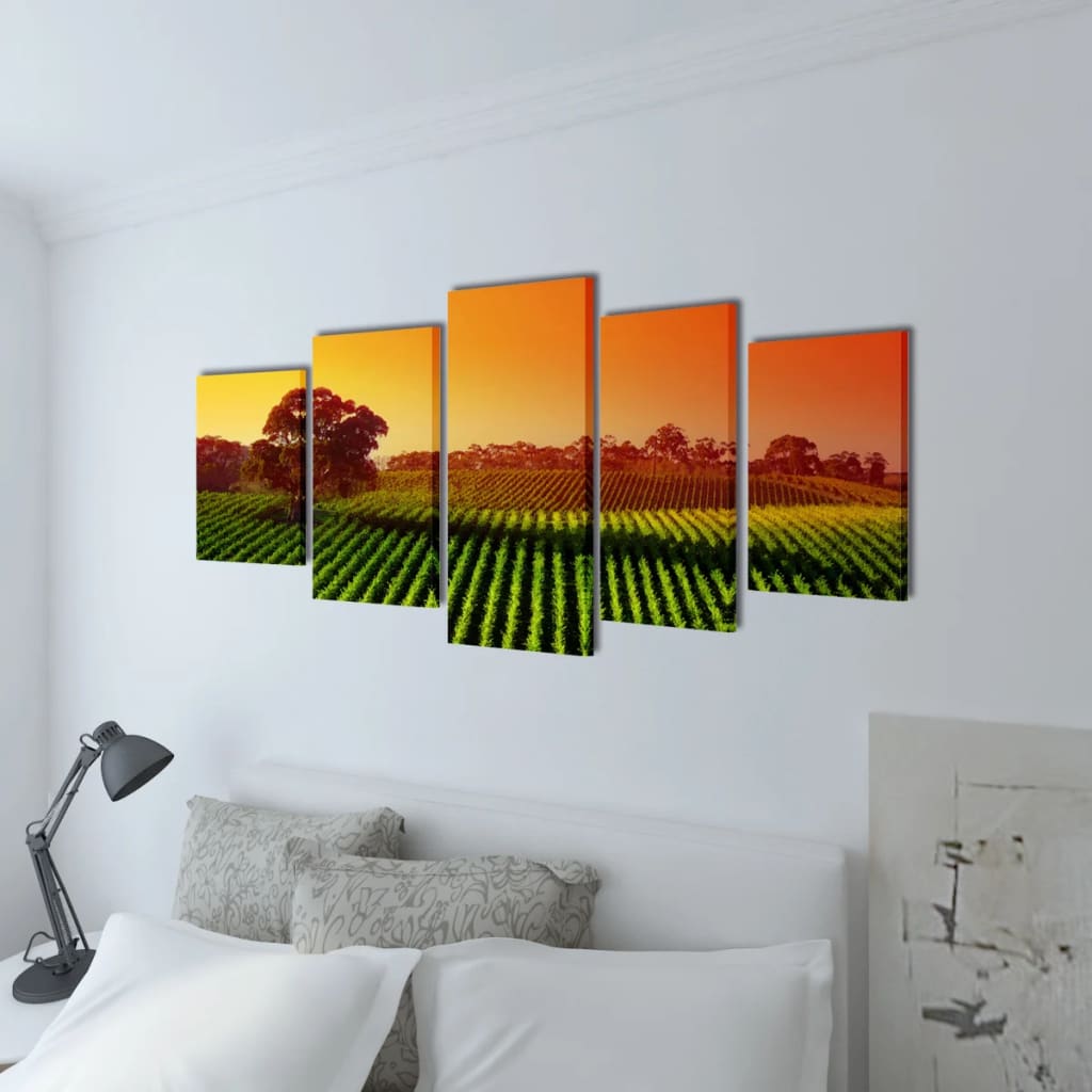VIDAXL -Leinwand -Wanddruck festgelegt Felder 100 x 50 cm