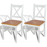 Vidaxl eetkamerstoelen 2 st grenenhout wit