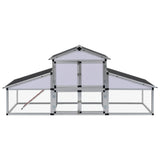 Vidaxl Chicken Coop mit Ren und Nest Box Aluminium