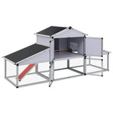 Vidaxl Chicken Coop mit Ren und Nest Box Aluminium