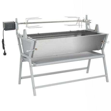 Vidaxl Drehspucke -Grill -Eisen und Edelstahl