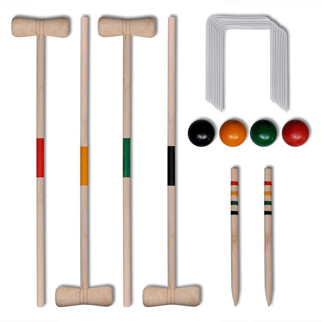 Vidaxl Krocketspiel für 4 Spieler Holz
