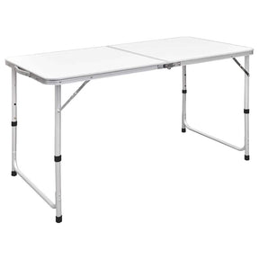 VIDAXL Camping Tabelle zusammenklappbar und einstellbar 120 x 60 cm Aluminium