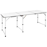 Vidaxl Camping Tabelle faltbar und einstellbar in Höhe Aluminium 180 x 60 cm