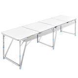 VIDAXL Camping Tabelle zusammenklappbar und einstellbar 240 x 60 cm Aluminium