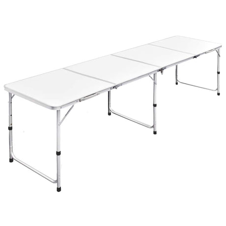 VIDAXL Camping Tabelle zusammenklappbar und einstellbar 240 x 60 cm Aluminium