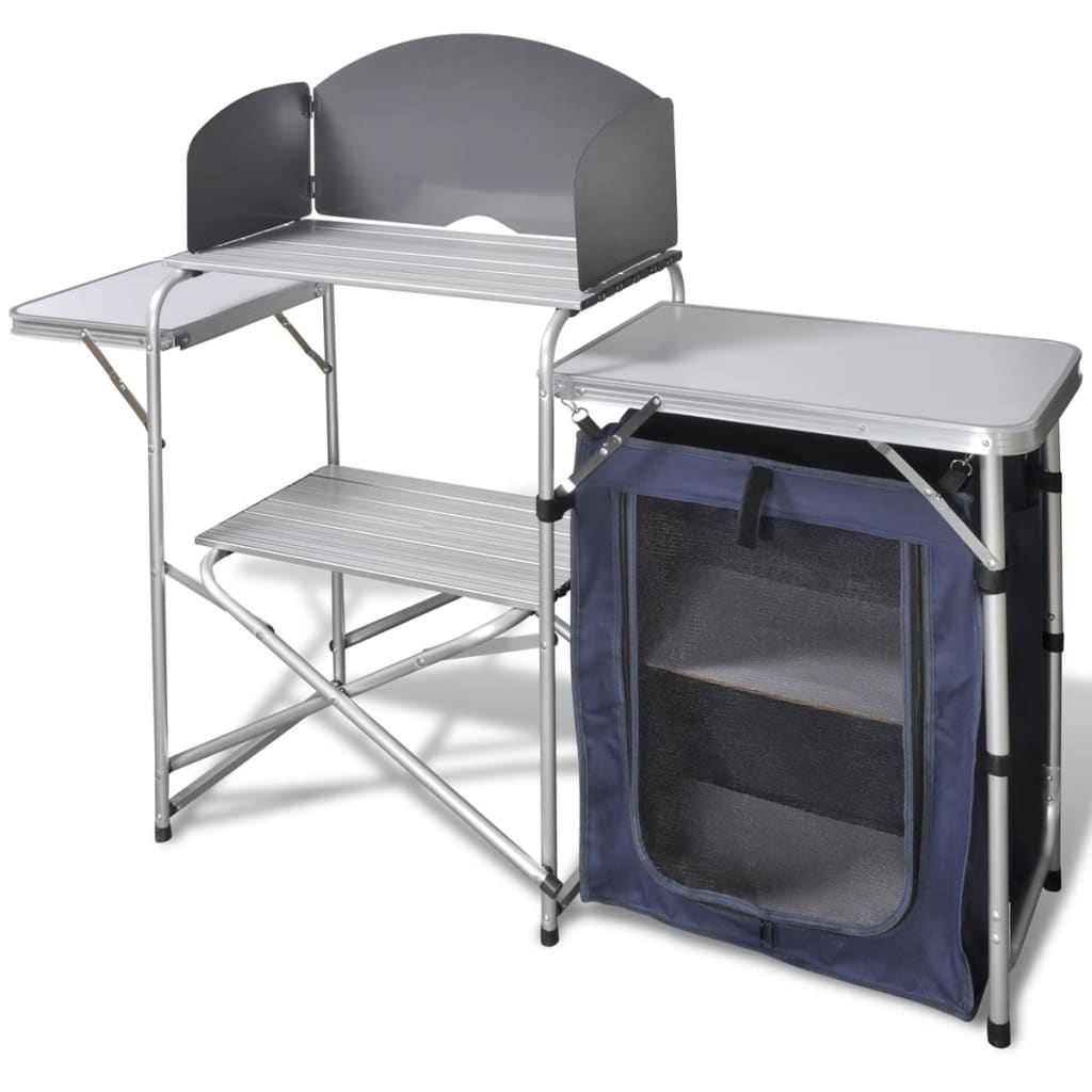 Vidaxl Camping Küche faltbar mit Windschutzscheibenaluminium