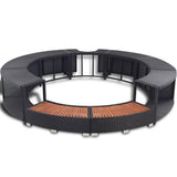 Vidaxl hottub-bouw poly rattan schwarz