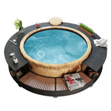 Vidaxl hottub-bouw poly rattan schwarz