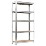 VIDAXL-LAGE RARK 5-layer Stahl und verarbeitetes Holzgrau