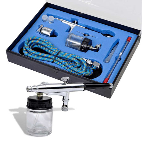 Vidaxl Airbrush-Set mit Glasbecher 0,2 0,3 0,5 mm Düsen