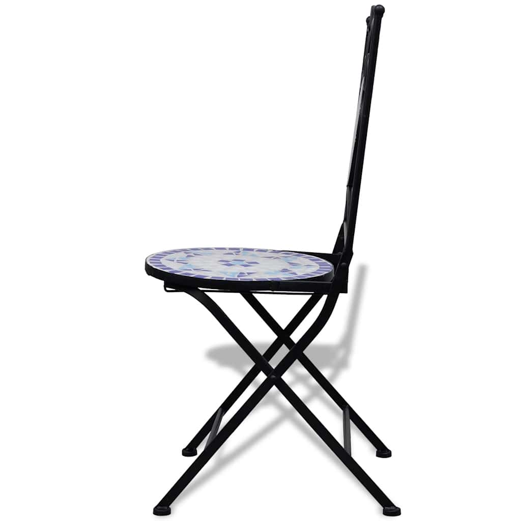 Vidaxl bistrostoelen inklapbaar 2 st keramiek blauw en wit