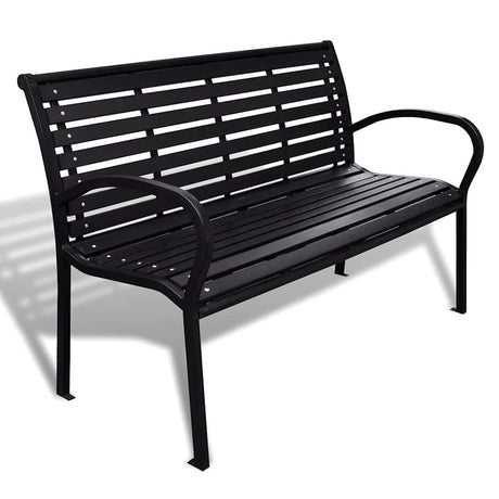 Vidaxl tuinbank 125 cm staal en hkc zwart