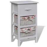 Vidaxl kast met 1 lade en 2 manden paulowniahout wit