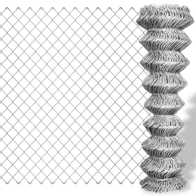 Vidaxxl Maschendrahtzaun 15x1 m aus verzinktem Stahl silberfarben