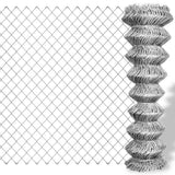 Vidaxl -Netzzaun 15x1,25 m verzinktes Stahl Silber gefärbt