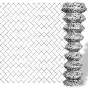 Vidaxl -Netzzaun 15x1,25 m verzinktes Stahl Silber gefärbt
