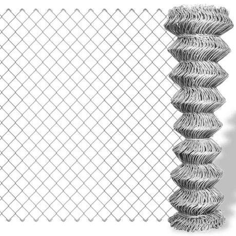 Vidaxl -Netzzaun 25x1,25 M verzinktes Stahl Silber gefärbt