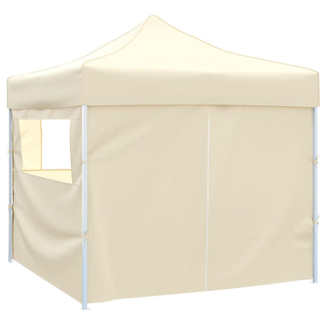 Vidaxl -Klappzelt mit 4 Seitenwänden 3x3 m Creme