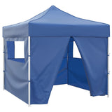 Vidaxl -Faltzelt mit 4 Seitenwänden 3x3 m blau