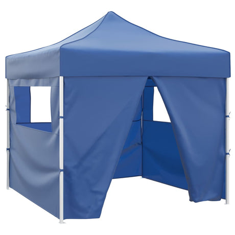 Vidaxl -Faltzelt mit 4 Seitenwänden 3x3 m blau