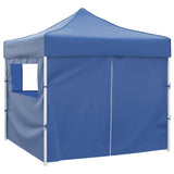 Vidaxl -Faltzelt mit 4 Seitenwänden 3x3 m blau