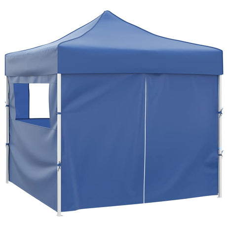 Vidaxl -Faltzelt mit 4 Seitenwänden 3x3 m blau