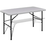 VIDAXL -Klapptisch für außerhalb von 122 cm HDPE -Weiß