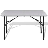VIDAXL -Klapptisch für außerhalb von 122 cm HDPE -Weiß