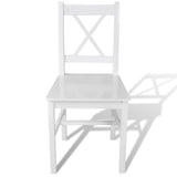 Vidaxl eetkamerstoelen 6 st grenenhout wit