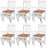 Vidaxl eetkamerstoelen 6 st grenenhout wit