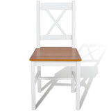 Vidaxl eetkamerstoelen 6 st grenenhout wit