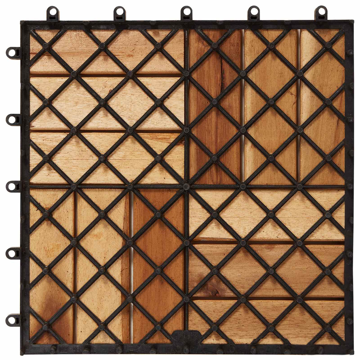 Vidaxl terras tegel 10 st bruin 30 x 30 cm acacia hardhout