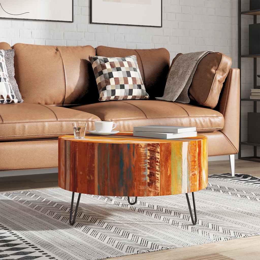 Vidaxl salontafel rond massief gerecycled hout