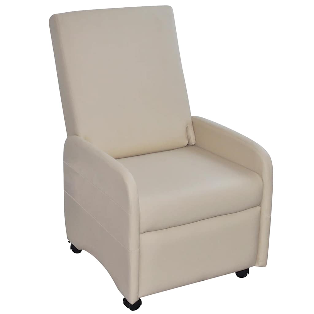 Vidaxl fauteuil inklapbaar kunstleer crème