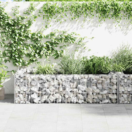 Vidaxl Gabion Pflanzer Benk 180x90x50 cm verzinkter Stahl