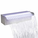 Vidaxl Schwimmbad Wasserfall mit LEDs rechteckig 30 cm Edelstahl