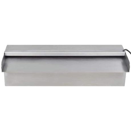 Vidaxl Schwimmbad Wasserfall mit LEDs rechteckig 30 cm Edelstahl