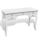 Vidaxl bureau met gebogen poten en 5 lades franse stijl
