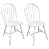 Vidaxl eetkamerstoelen 2 st massief rubberwood wit