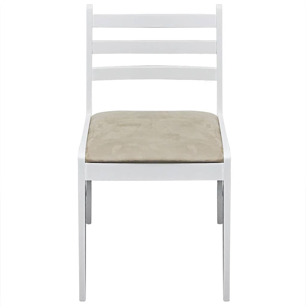 Vidaxl eetkamerstoelen 4 st massief rubberwood en fluweel wit