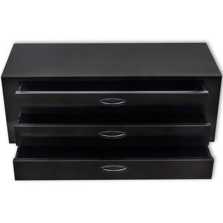 Vidaxl Toolbox mit 3 Schubladen aus Metallschwarz