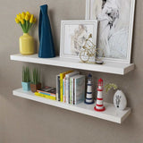 Vidaxl wandplanken mdf zwevend voor boeken dvd wit 2 st
