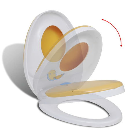 VidaXL Toilettensitz für Erwachsene Kinder Soft-Close Weiß und Gelb