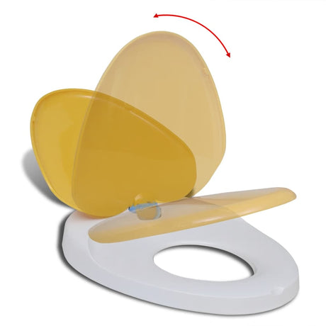 VidaXL Toilettensitz für Erwachsene Kinder Soft-Close Weiß und Gelb
