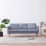 Vidaxl driezitsbank stof lichtgrijs